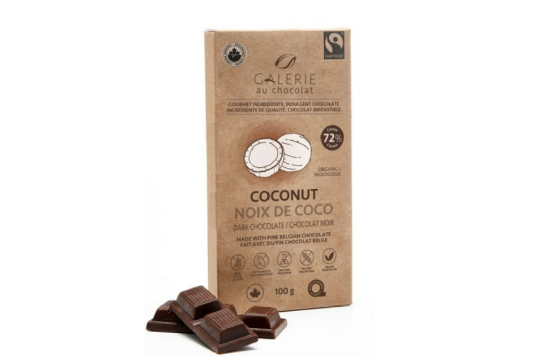 Chocolat noir à la noix de coco
